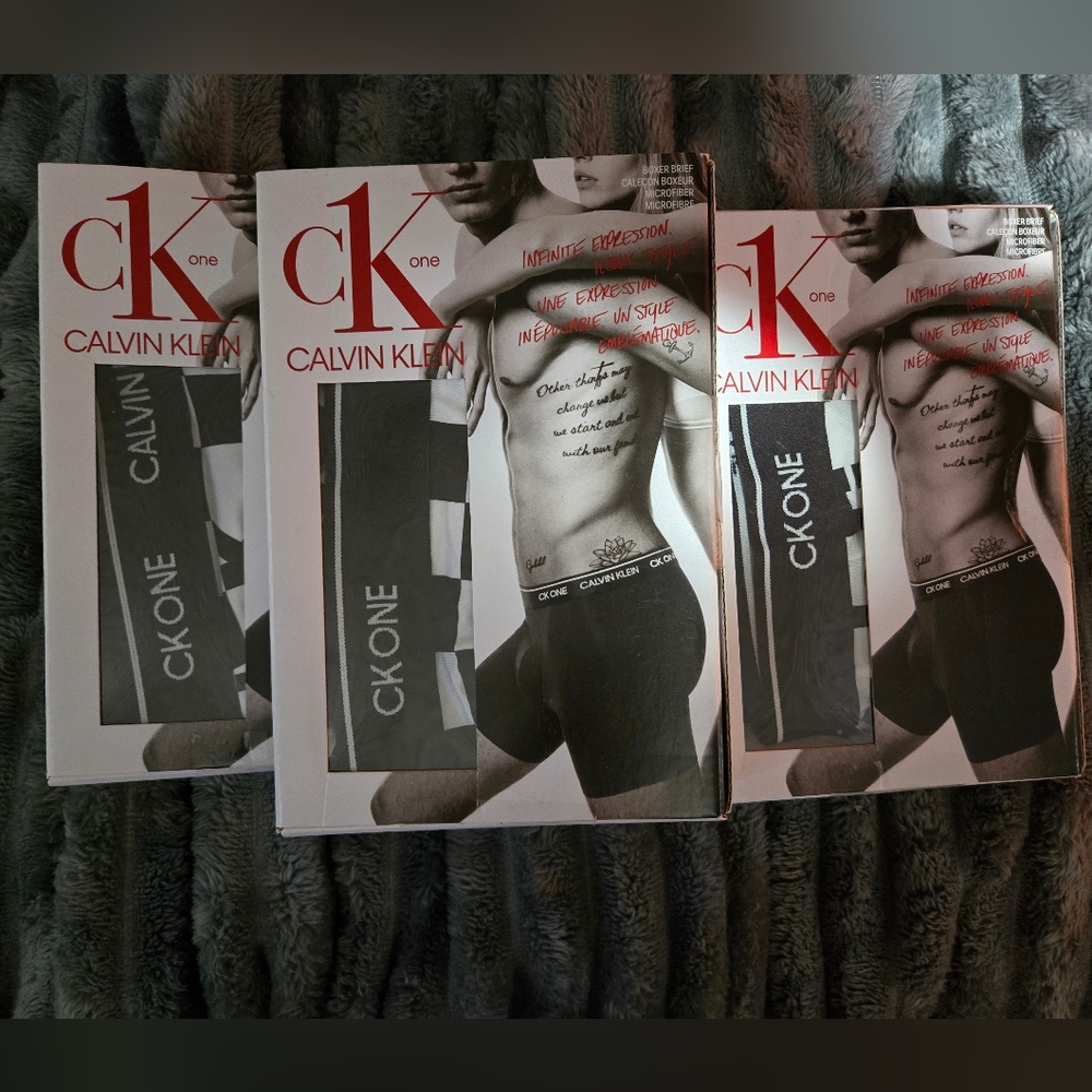 CK ONE Calvin Klein Boxer Briefs - Black and White Checkerboard  Pattern - XS